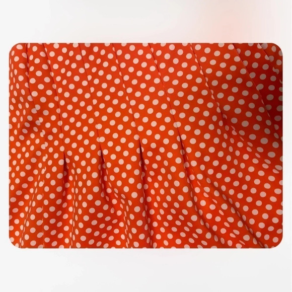Shelby & Palmer Orange and White Polka Dot Pleated Knee Length Dress Size  2X-3X - Picture 9 of 9